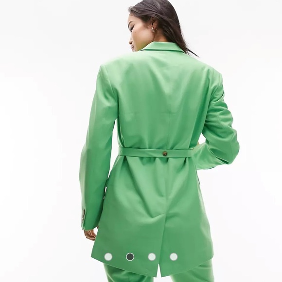 NEW Topshop Belted Blazer in Green with Buttons US size 6 women’s oversized fit - Picture 5 of 16